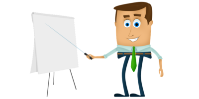 Person with flipchart