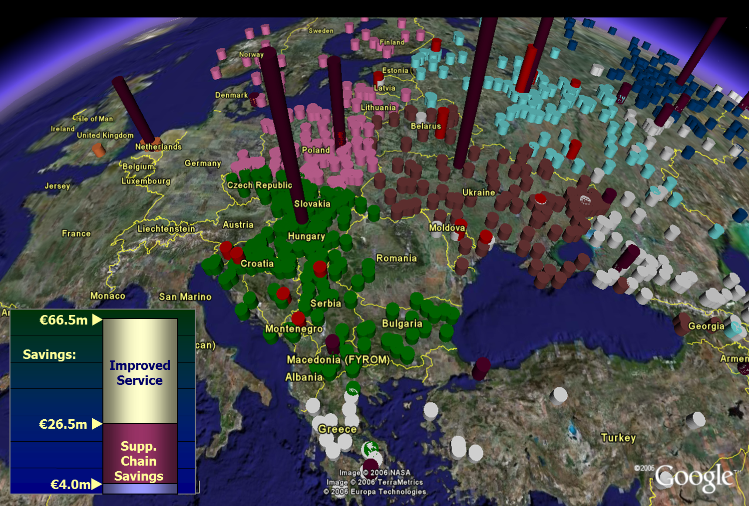 Europe map chart